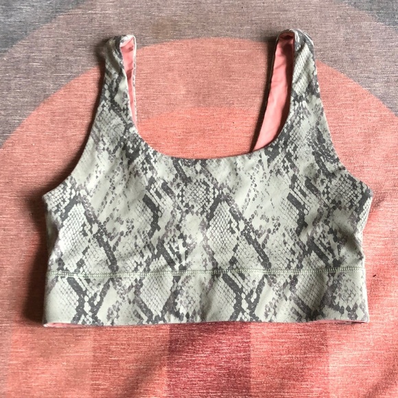 Fabletics Reversible Canyon Snakeskin Sports Bra - Picture 2 of 10